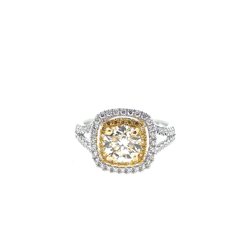 1.54ct a Round Stone Dia. SI2/S (Light Yellow) w/ CGL Cert.