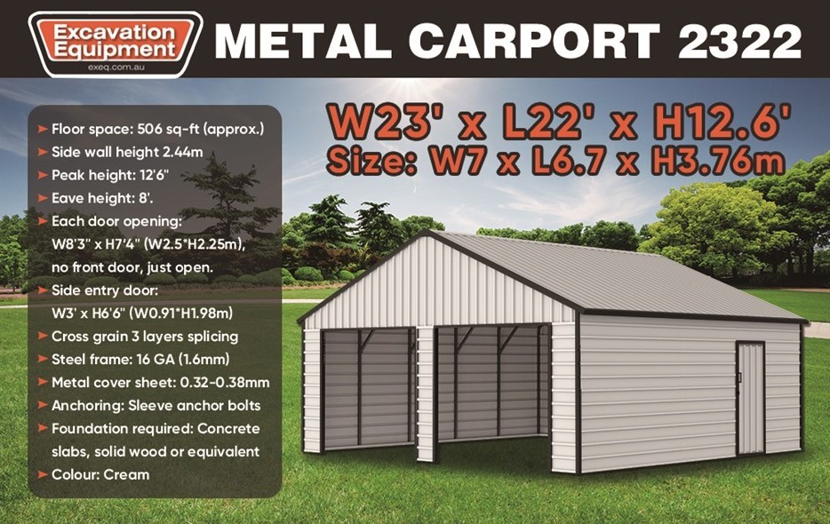 23ft x 22ft Garage / Carport (Unused)