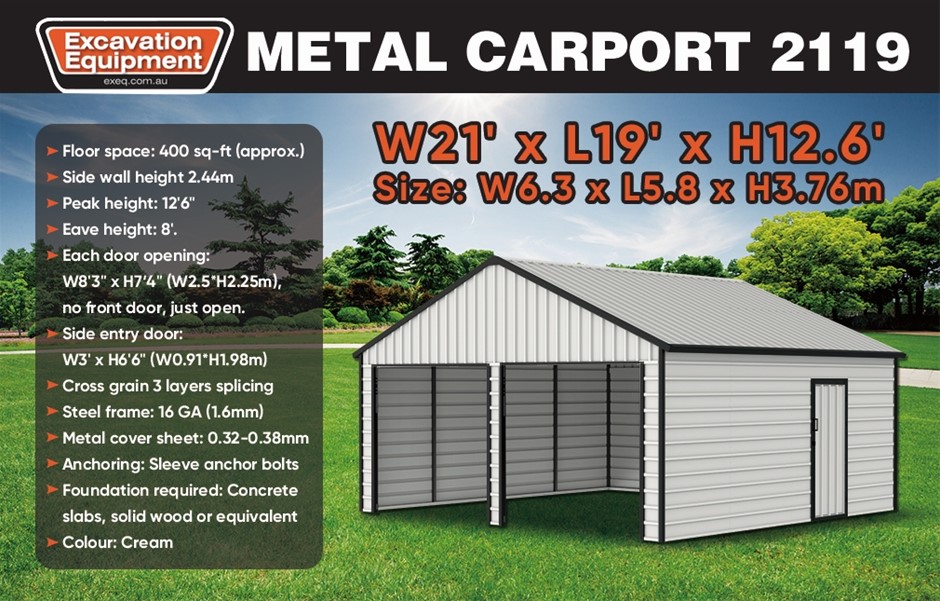 21ft x 19ft Garage / Carport (Unused)