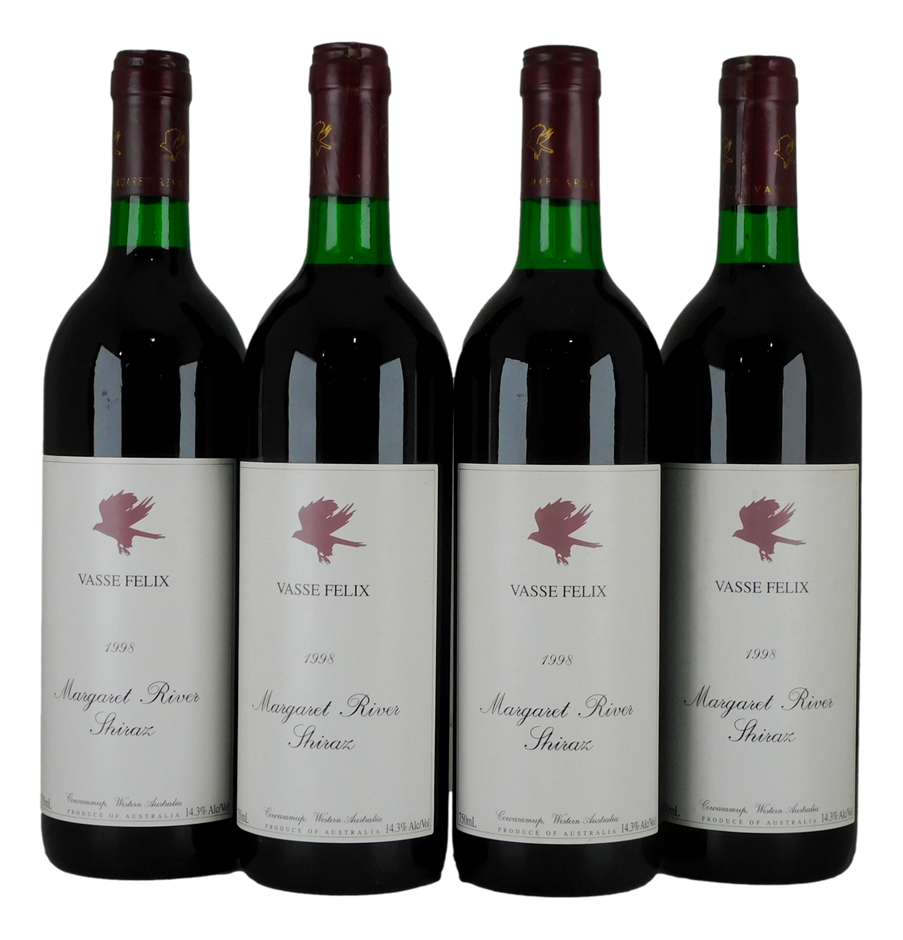 Vasse Felix Shiraz 1998 (4x 750mL), Margaret River.