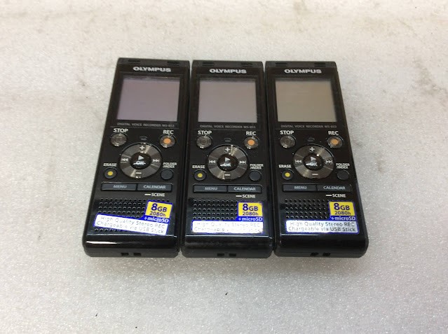 Olympus WS-853 Digital Voice Recorders (Lot of 3)