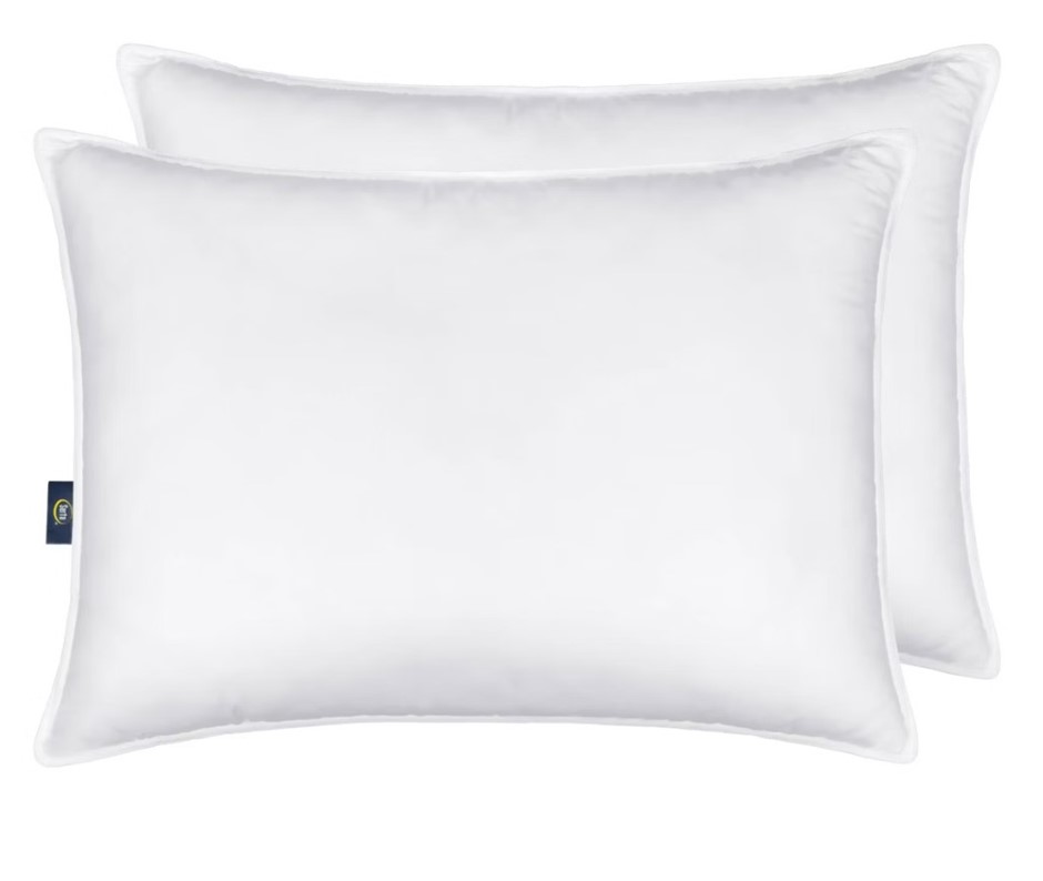 SERTA Down Illusion Soft/Medium Pillow, 2pk, King (50.8 x 91.4cm), White. N