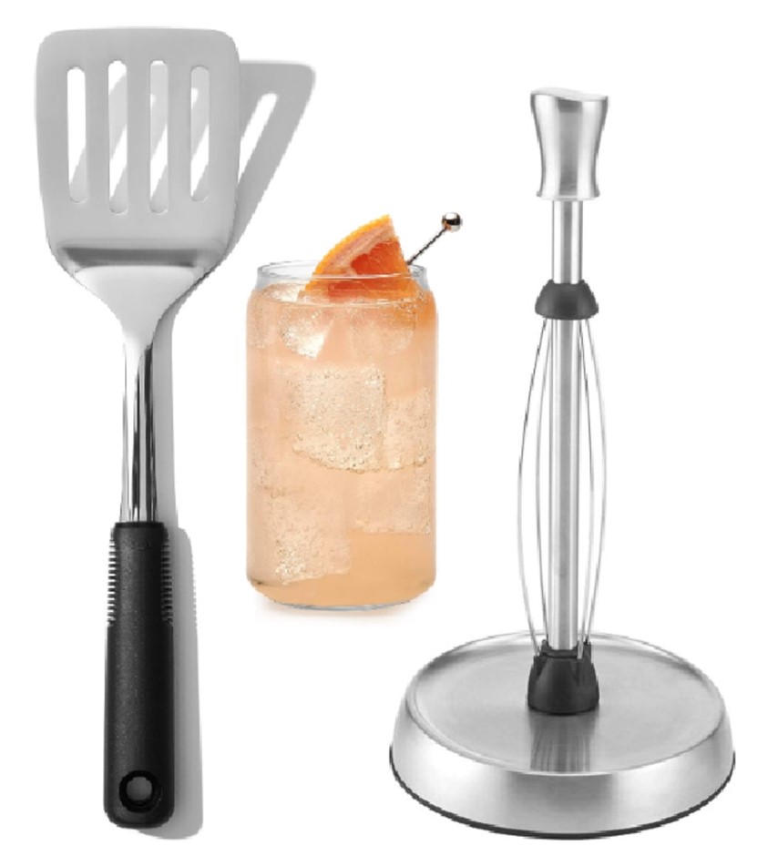 3 x Assorted Kitchen Items: x1 LIBBEY Set of 4 Classic Can Tumbler Glasses,