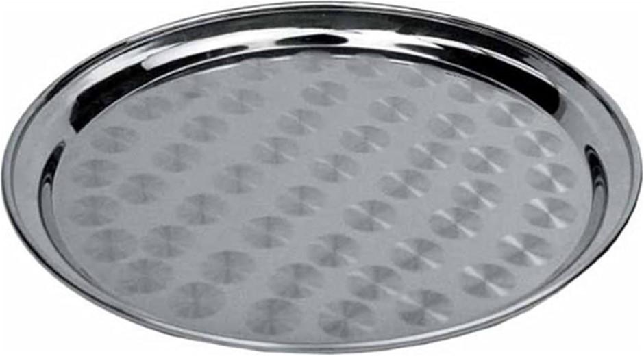 WINCO Tray with Swirl Pattern, 16-Inch, Stainless Steel. NB: Minor Scratche