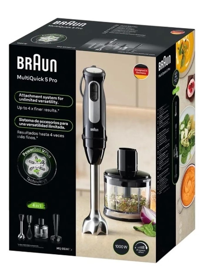 BRAUN MultiQuick 5 Pro Hand Blender, Easy Click System, Food Processor, MQ