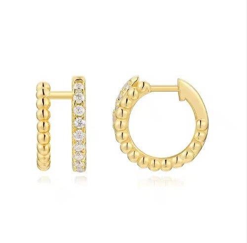 GRA Moissanite white Brilliant Cut 925 Sterling Silver Earrings-VVS1