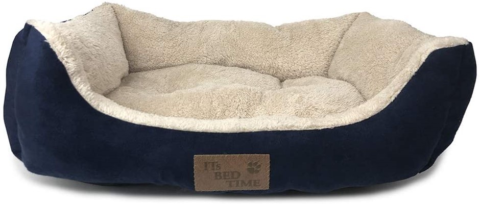 ITS BED TIME Plush Dozer Rectangle Dog Bed, Size Medium, 25.6 x 21.7 x 7.9