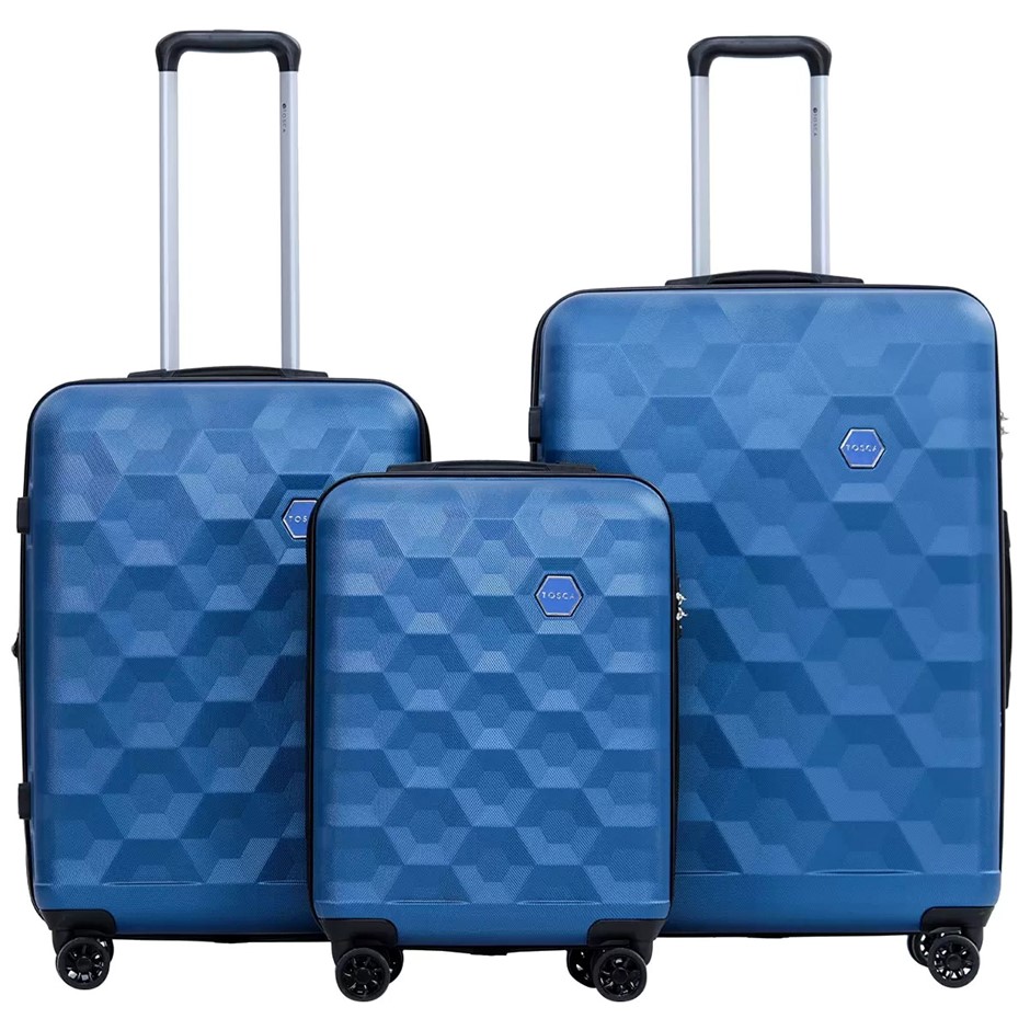TOSCA Bahamas 3 Piece Hardside Luggage Set, Large: 74cm, Medium: 64cm, Smal