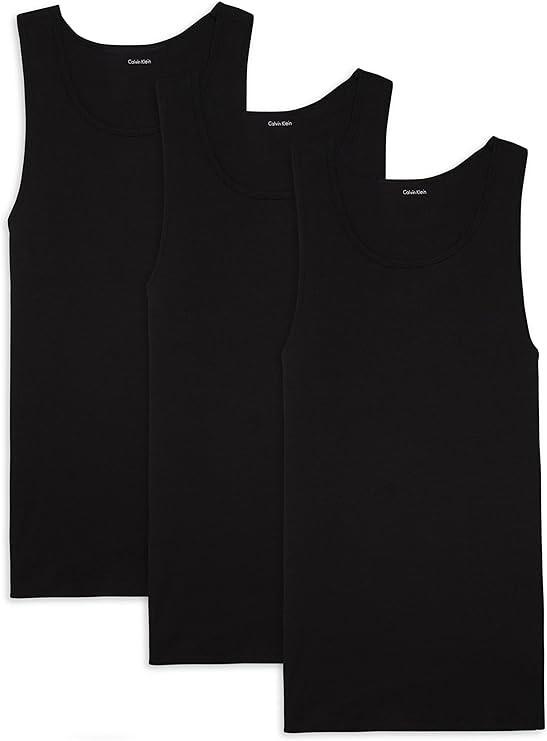 3-Pack CALVIN KLEIN Men's Tank, Size M, 100% Cotton, Black, NP2207S (191029