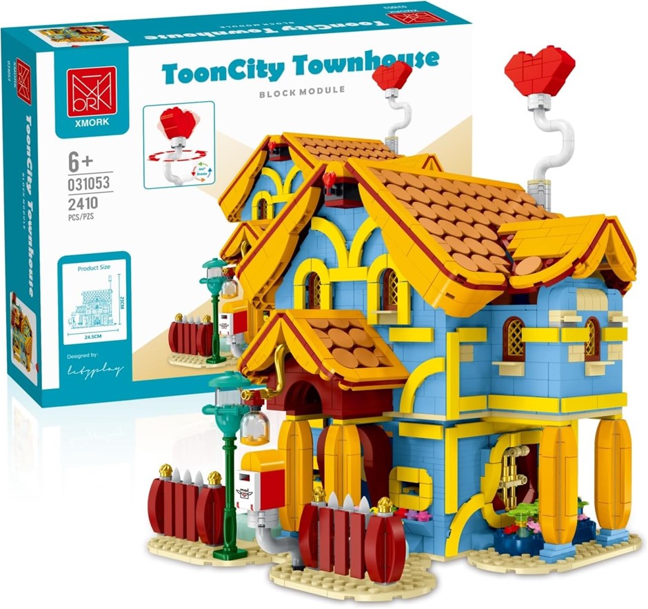XMORK House Building Set - Street View Blocks Toys with Light, Aged 6+, 241