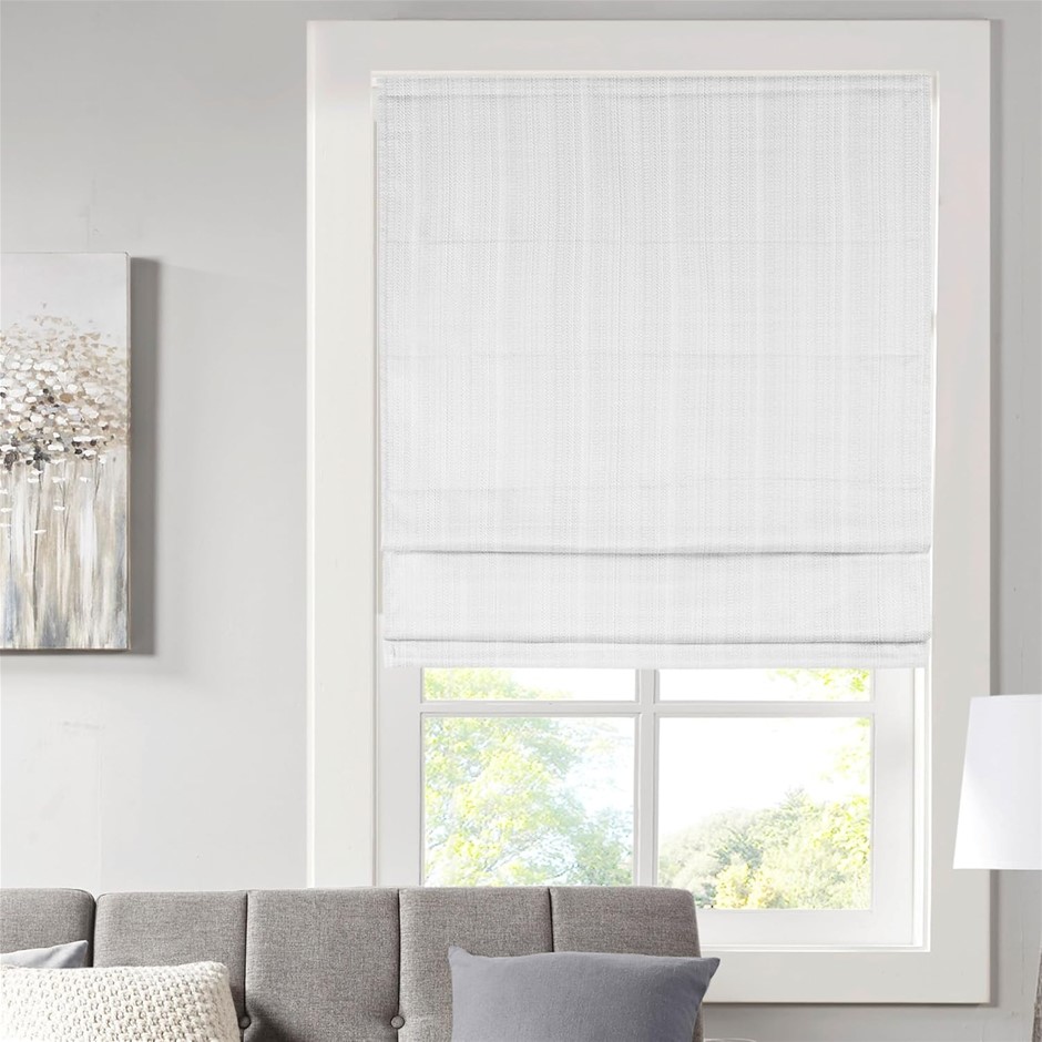MADISON PARK Galen Cordless Single Panel Energy Efficient Roman Shade, Wind