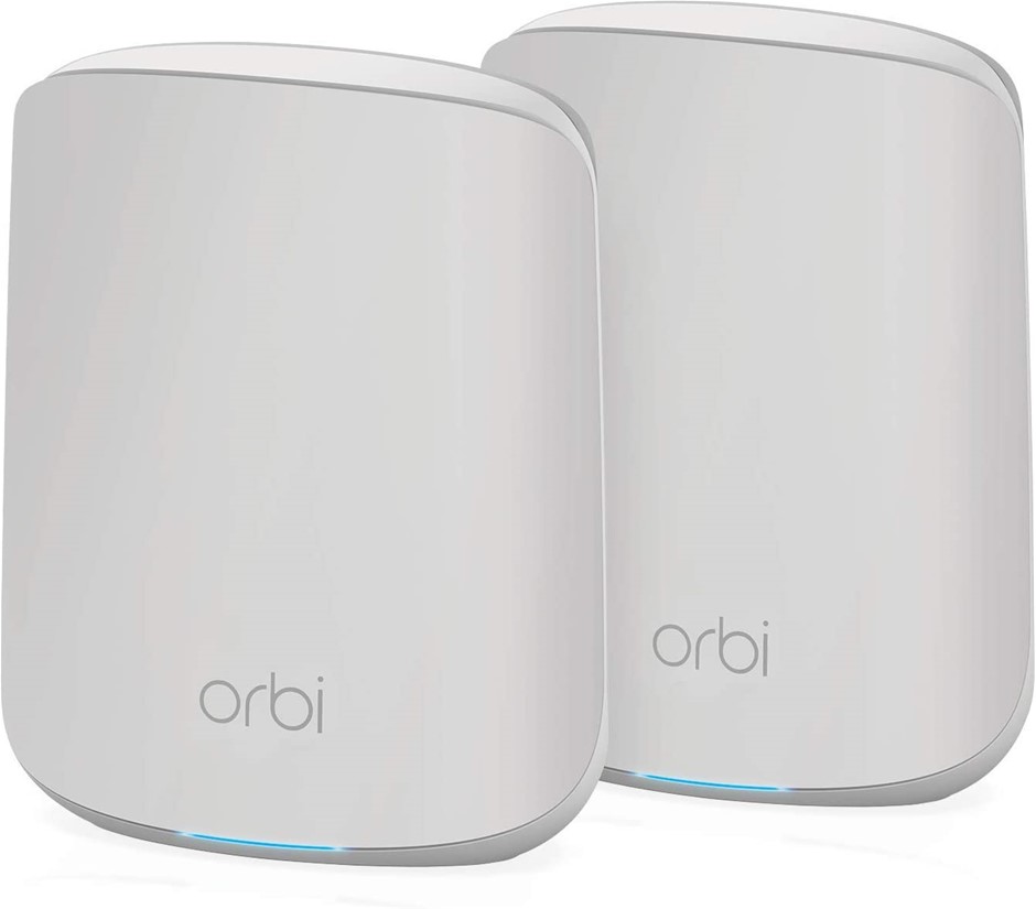 NETGEAR RBK352-100AUS Orbi Wifi 6 Dual Band Mesh System, AX3000 Series, Whi