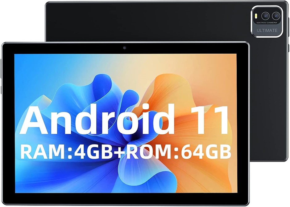 TABLET 10 Inch, Android 11 Tablets, Quad-Core 1.8GHz Processor, 64GB Storag