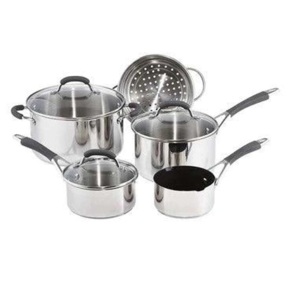 RACO 5pc Reliance Cookware Set. NB: Not in original packaging, 1 x lid miss
