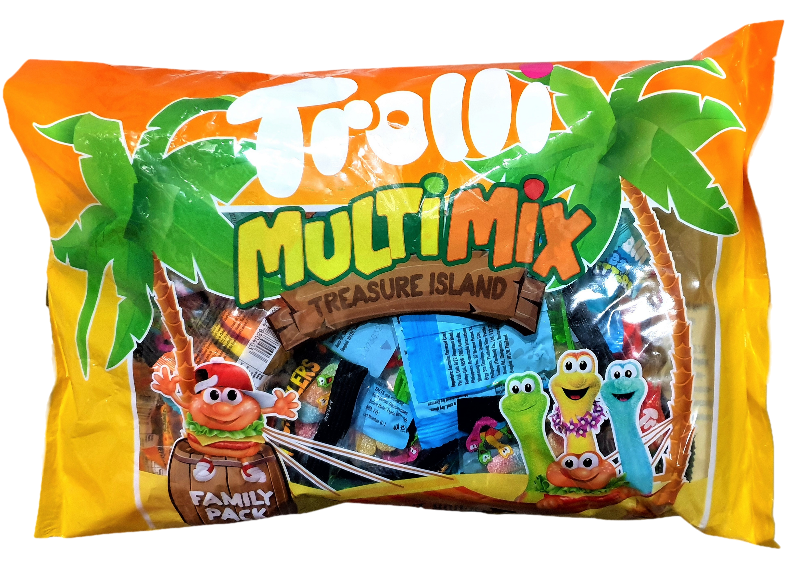 3 x TROLLI Multimix Treasure Island Family Pack, 800g. N.B: Damaged packagi
