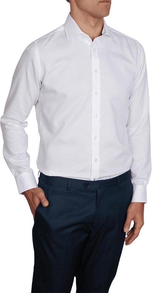 ABELARD Men's Bedford Dobby Slim FIt Shirt, Size 2XL, White, A222102128. B