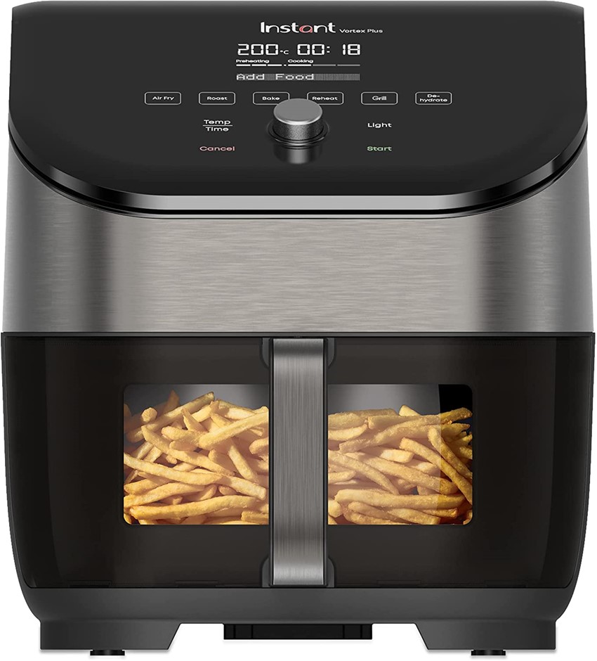 INSTANT Vortex Plus ClearCook - 5.7L Air Fryer, Stainless Steel, 6-in-1 Sma
