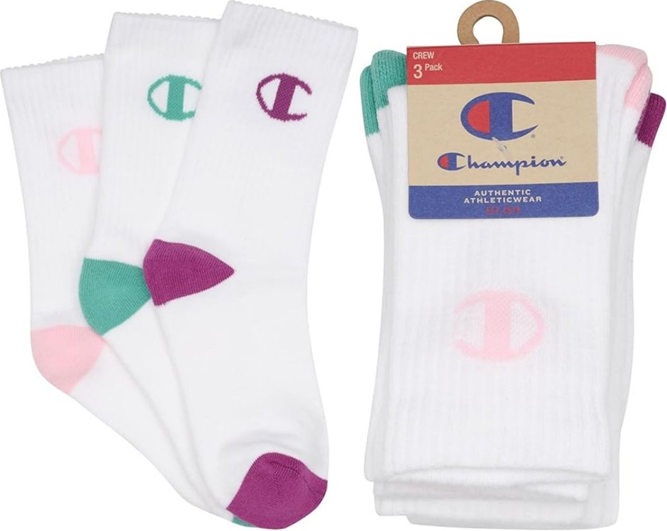 Champion Kids Sports C Logo Crew Socks