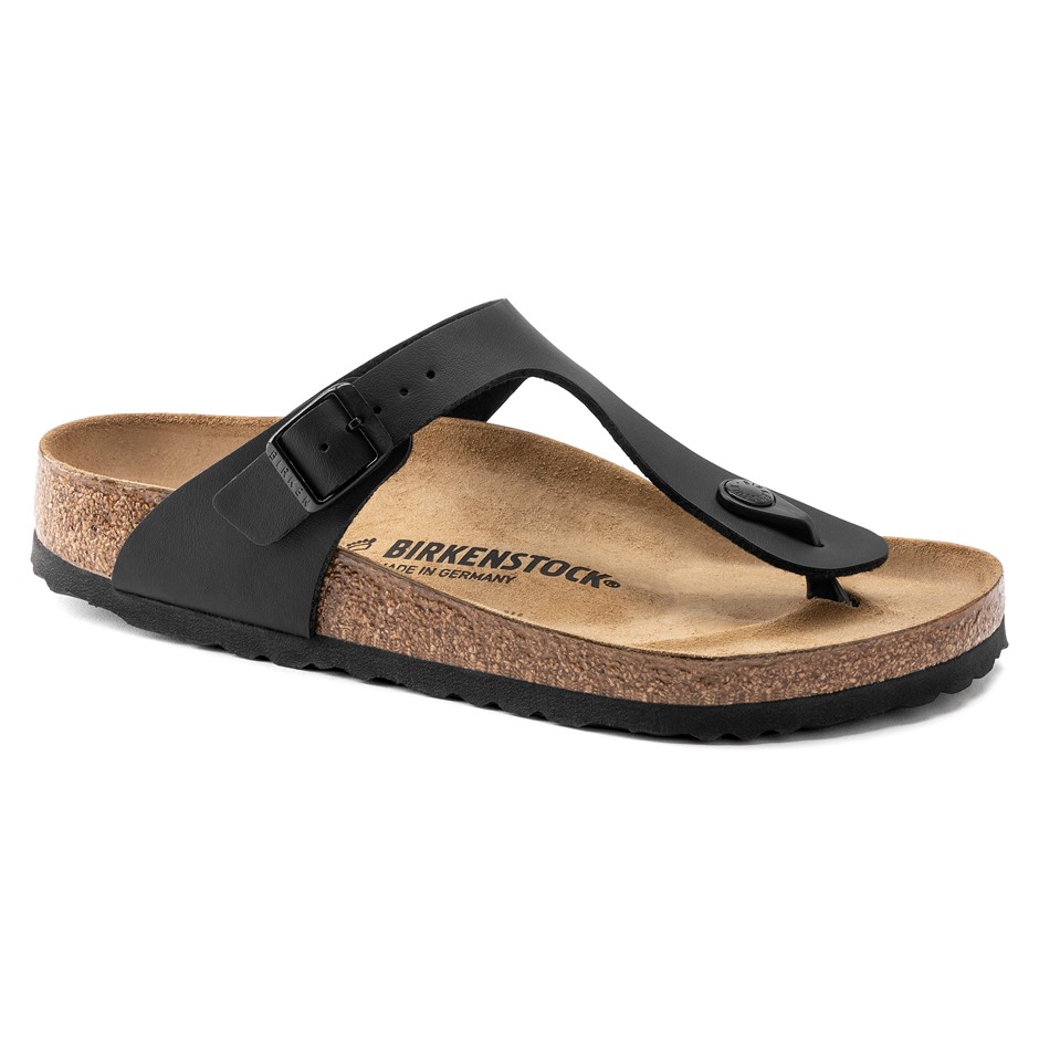 BIRKENSTOCK Gizeh BS Sandals, Size 39, Black. NB: damaged box. Buyers Note