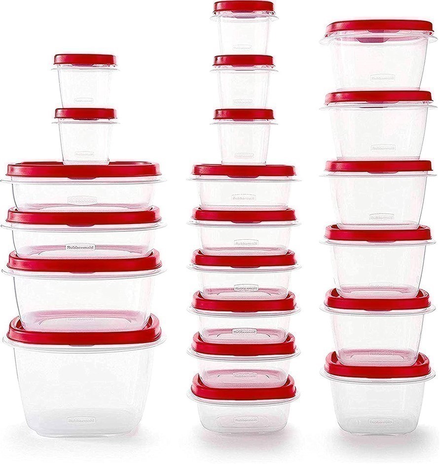 Pack of 21 x RUBBERMAID Food Storage Containers with Lids, Salad Dressing a