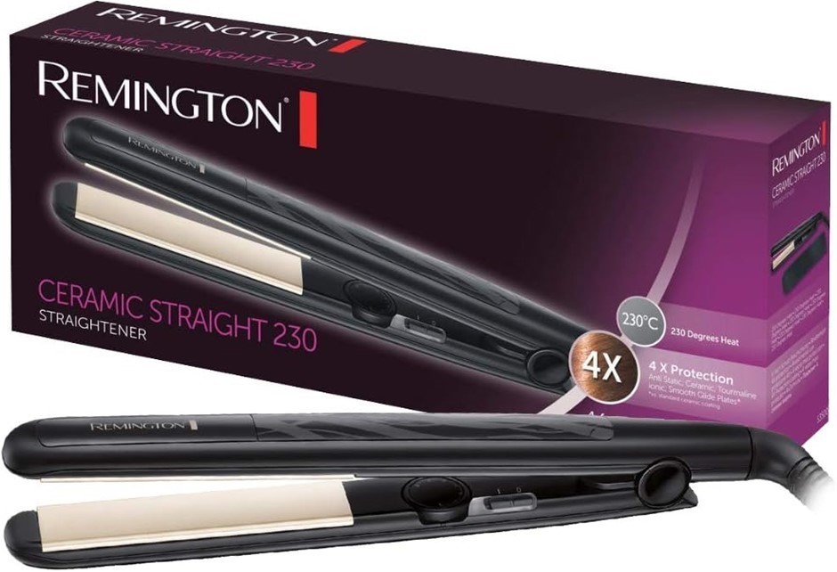 REMINGTON Ceramic Straight 215 Slim Hair Straightener, Extra-Long 110 mm Pl