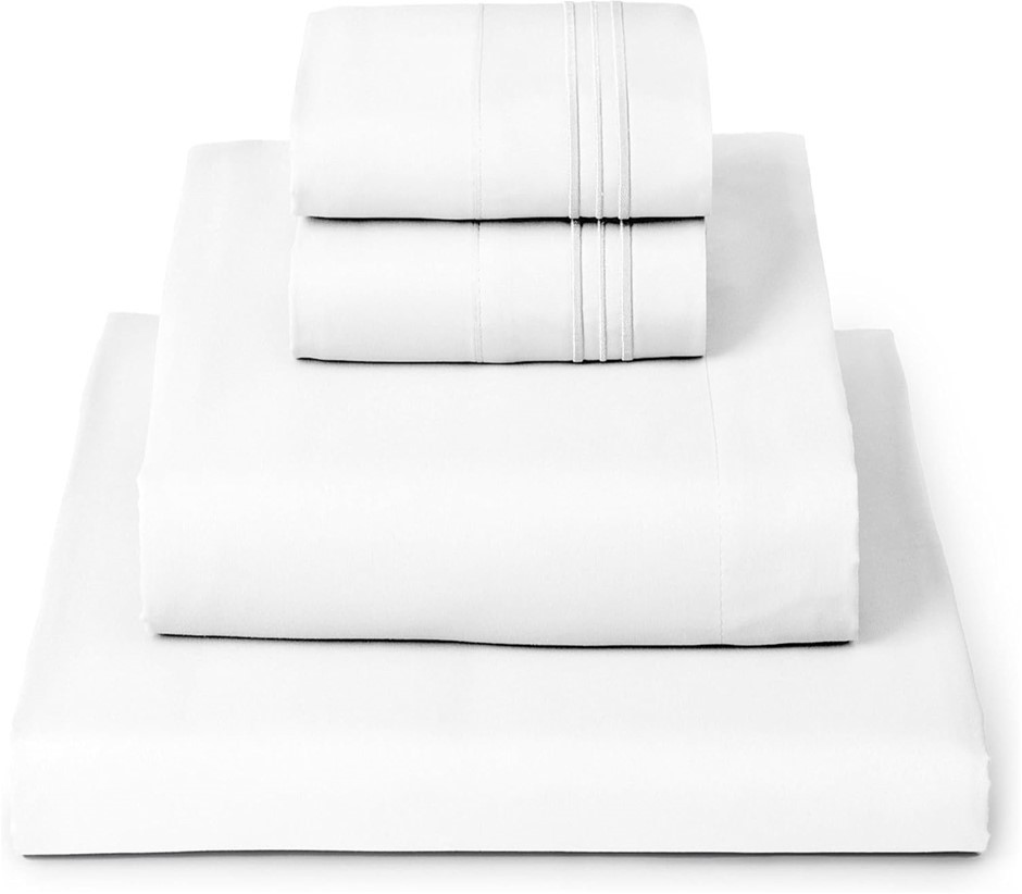 MELLANNI Queen Sheet Set, 4 Piece Iconic Collection Bedding Sheets & Pillow