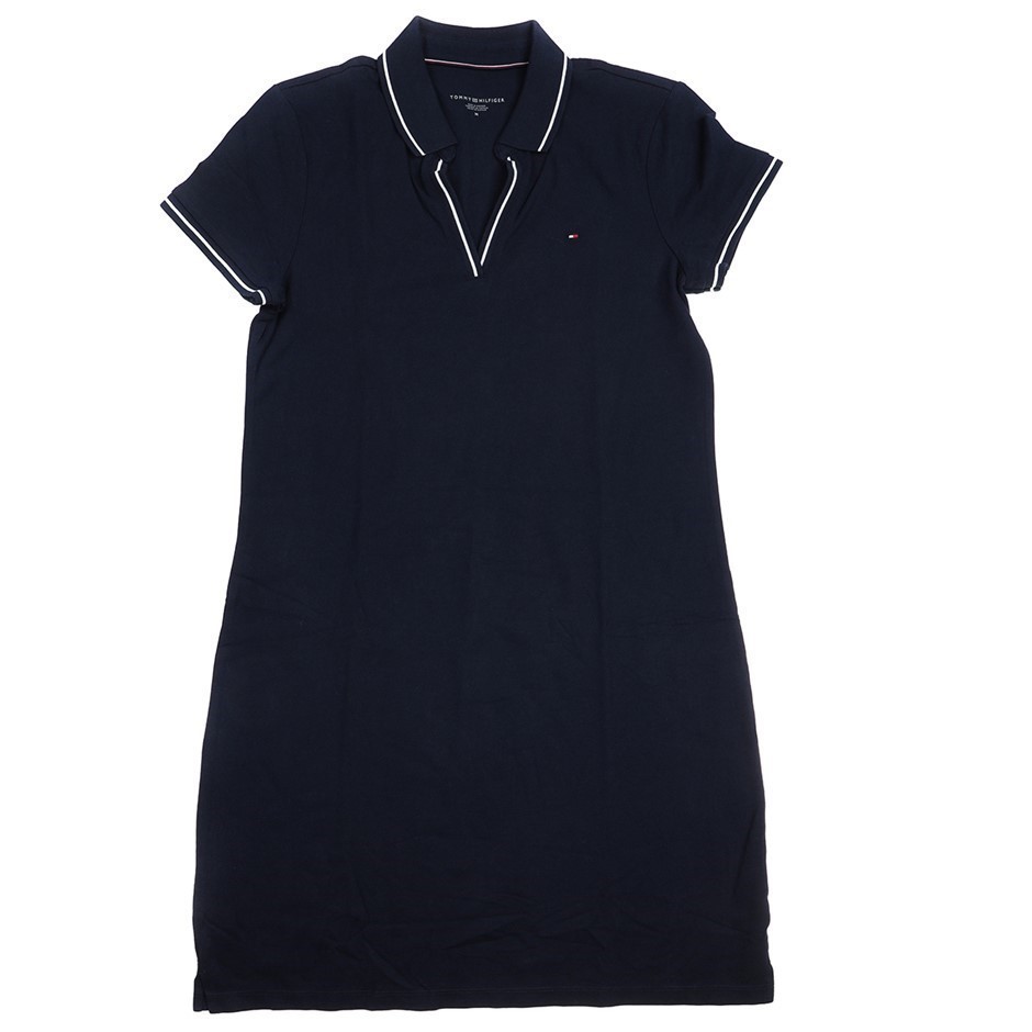 TOMMY HILFIGER Women's Tory Polo Dress, Size S, Cotton/Elastane, Sky Captai