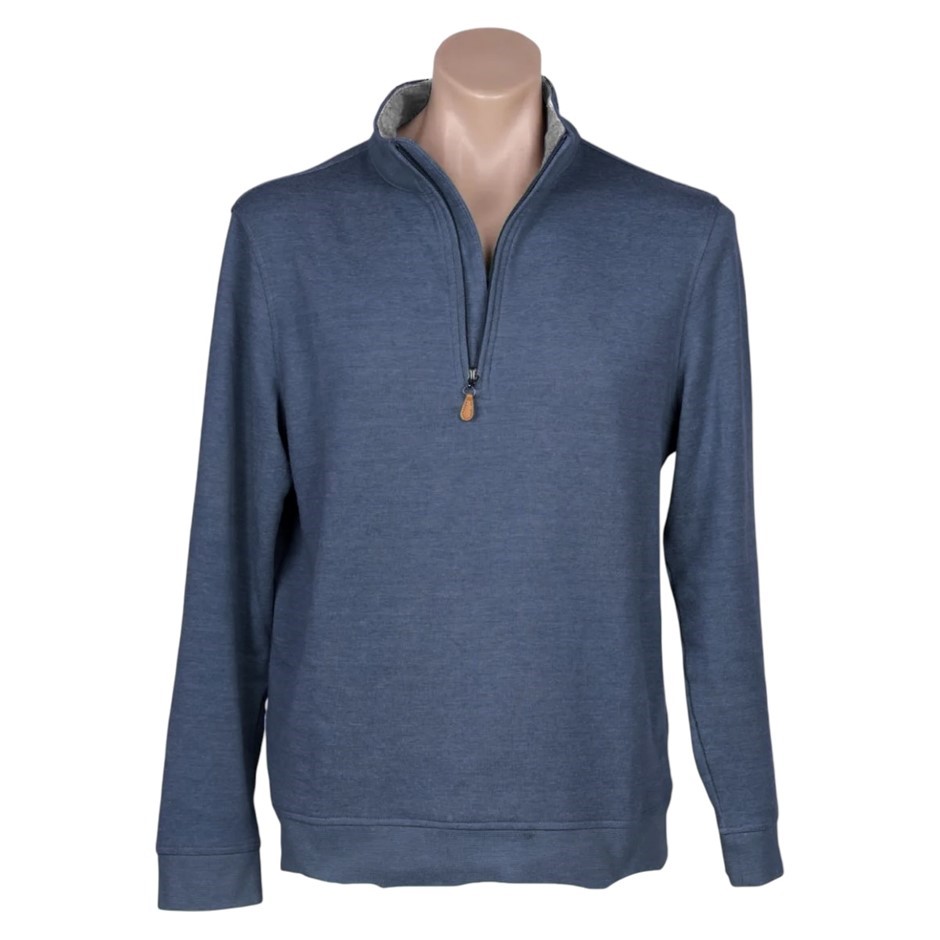 ENGLISH LAUNDRY Men's 1/2 Zip Pullover, Size M, 55% Cotton, Dark Navy. Buy