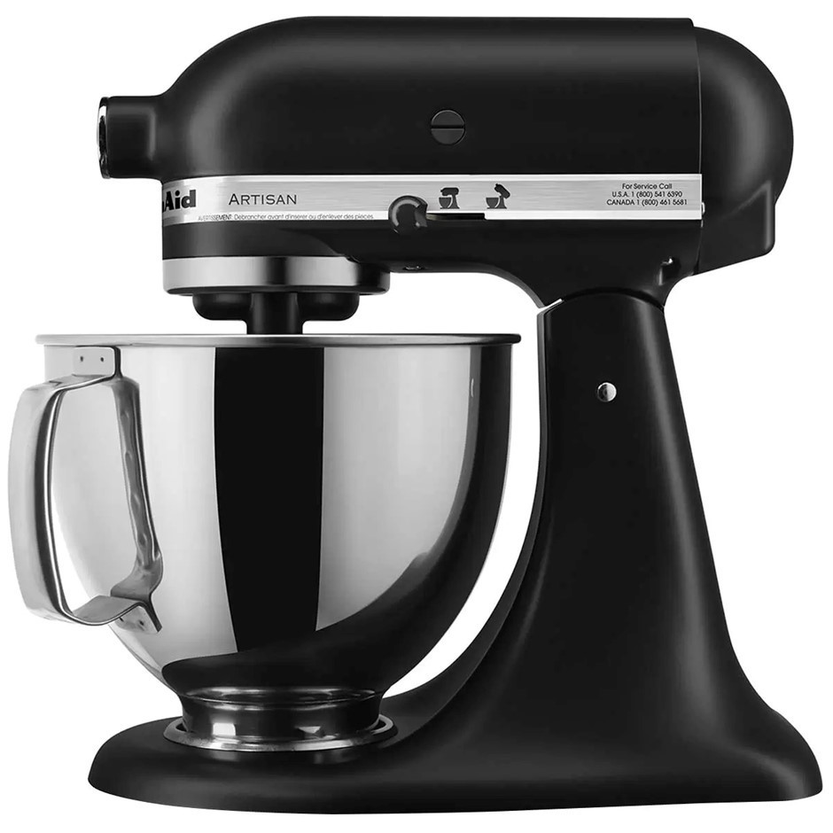 KITCHENAID Artisan Stand Mixer 4.8L, Black, Model 5KSM150PSABM.
