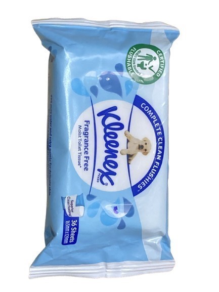 12 x KLEENEX 36pk Moist Toilet Tissues.