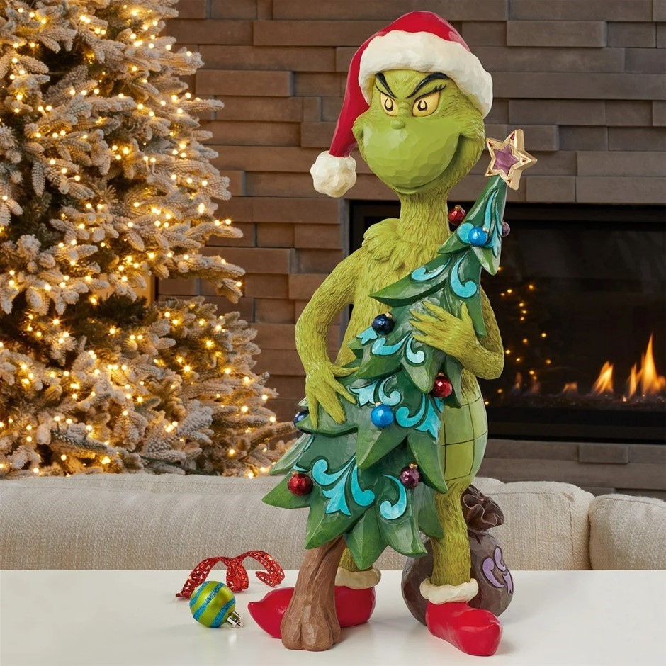 JIM SHORE Holiday Grinch Stealing Tree Statue. NB: Some parts broken off.