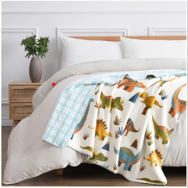 Fraiche Maison Velvet Plush Throw 127 x 152cm Dinoland. NB: Not in original