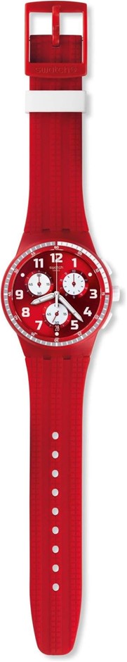 Swatch Unisex Chronograph Quartz Watch SUSR403, color red.