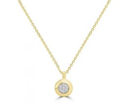 9K YELLOW GOLD 0.03ct HI SI DIAMOND RND NECKLACE 40-45cm