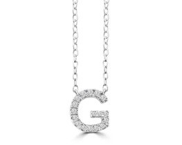 9K WHITE GOLD 'G' 0.09 HI I1 DIAMOND NECKLACE 40+5cm