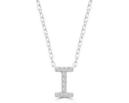9K WHITE GOLD 'I' 0.06 HI I1 DIAMOND NECKLACE 40+5cm