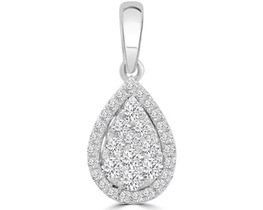 9K WHITE GOLD 0.25CT HI I1 DIAMOND PENDANT
