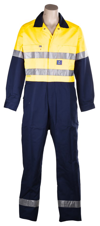10 x WORKSENSE Mens Hi-Vis Drill Overall, Size 132S, 3M Reflective Tape, Ye