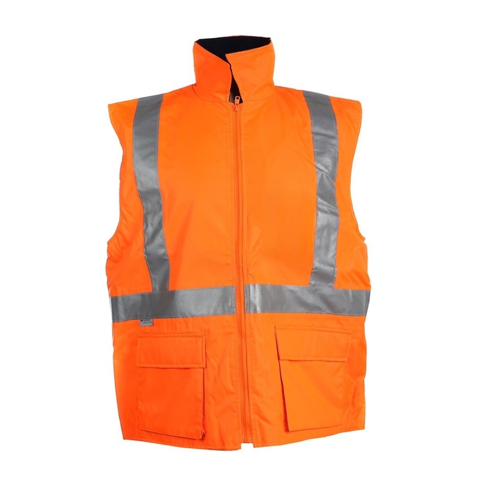FRONTIER Hi-Vis Vest, Size XL, Polar Fleece Lining, 3M Reflective Tape, Zip