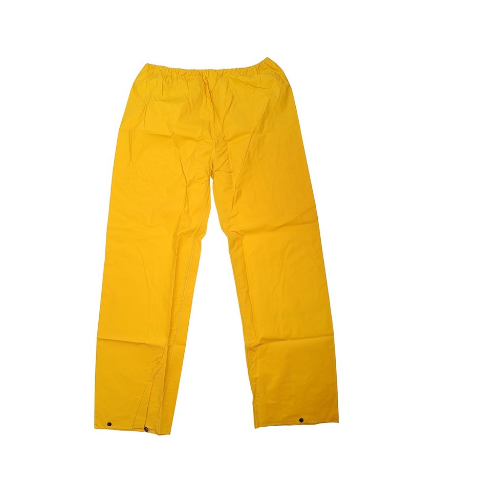 25 x PVC Composite Polyester Rain Trousers, Size S, Orange. Buyers Note -