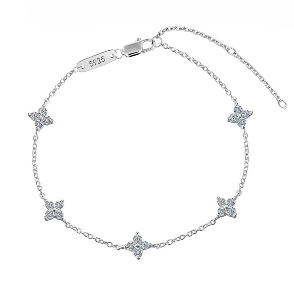 0.60ct GRA Certified Moissanite 925 Silver Tennis Bracelet