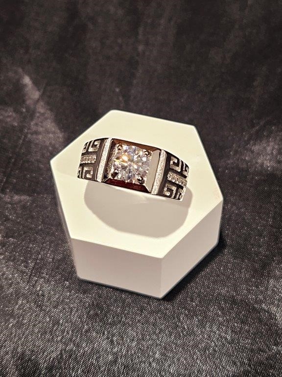 1.0ct GRA Moissanite White Brilliant Cut 925 Sterling Silver Ring-VVS1