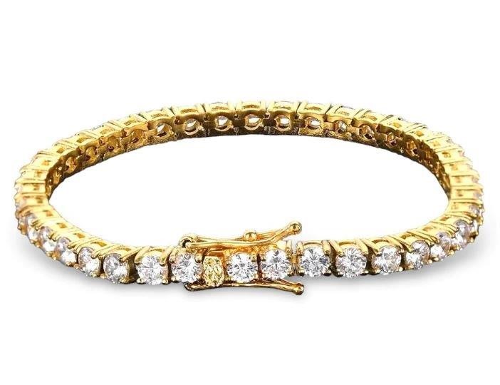 18k yellow Gold Filled Bracelet stamped(18K)-17.5cm-5mm