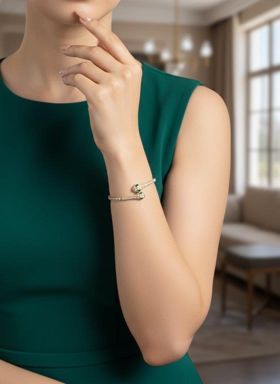 18k Yellow Gold Filled Snake Bracelet stamped(18K)-17.8cm