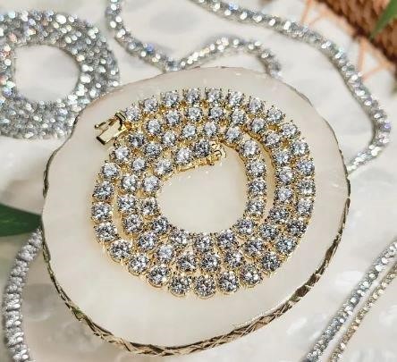 18k Yellow Gold Filled Tennis Chain stamped(18K)-45cm-5mm