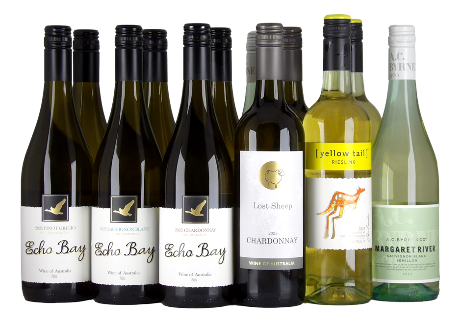 Mixed Aussie Whites Pack #1 (12x 750mL), Multi-Region.