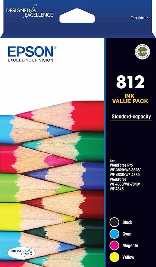 Epson 812 - Std Capacity DURABrite Ultra - Ink Cartridge Value Pack for WF-