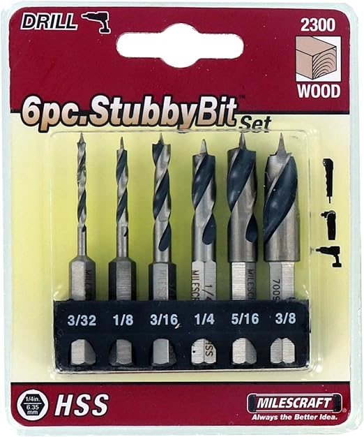 Milescraft 2300-6Pc. Wood Stubby Bit Set