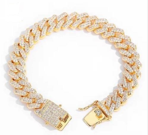 18K Yellow Gold Filled Cuban Bracelet Stamped(18K)-17.5Cm-Quality Guarantee