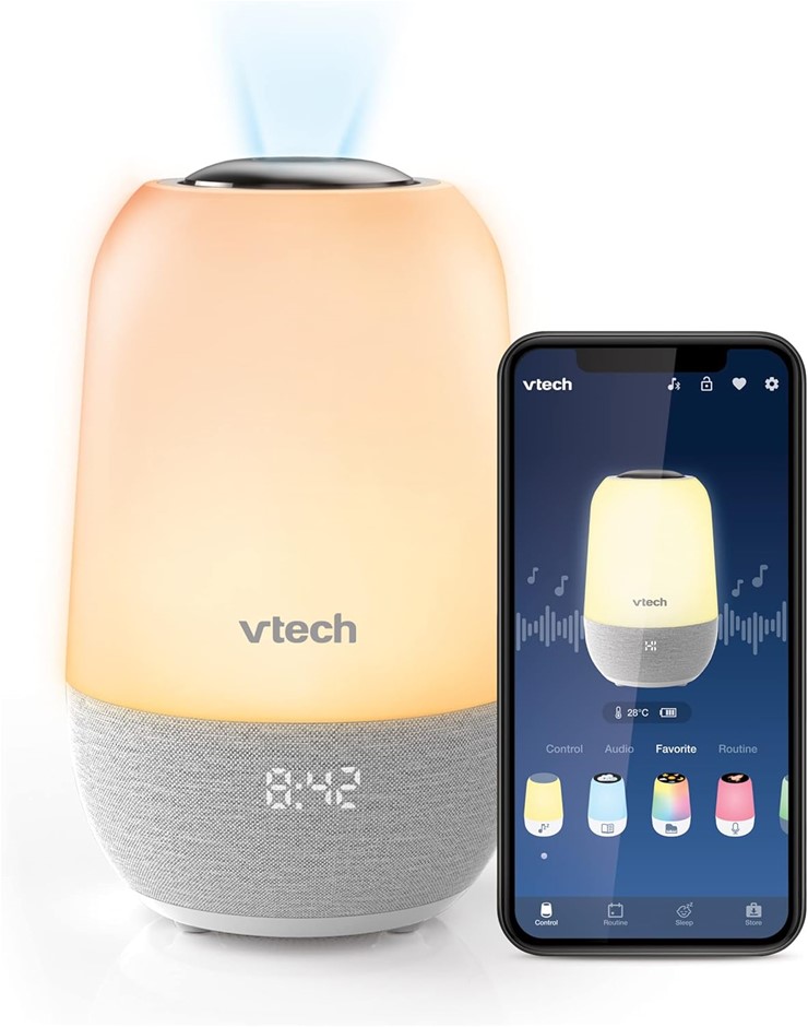 VTECH V-Hush Pro Storytelling Soother with Sleep Timer, White.